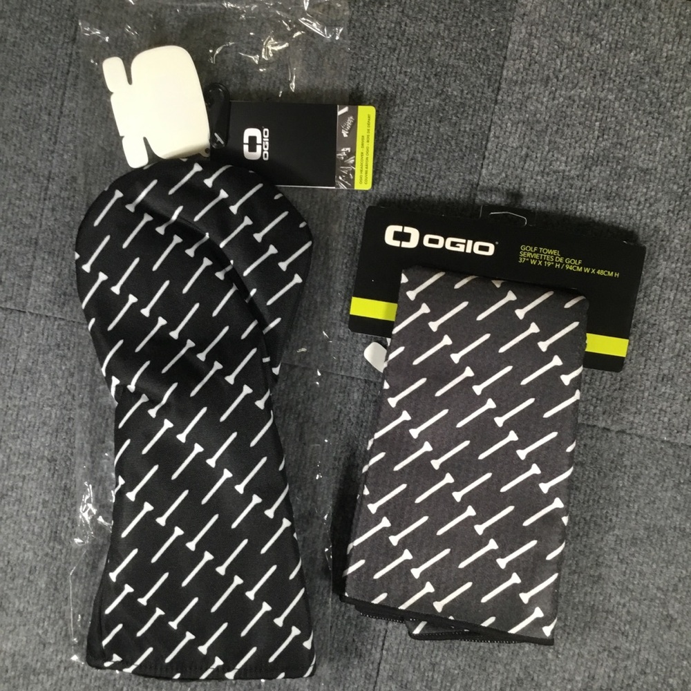 Ogio matching golf towel and driver headcover NWT